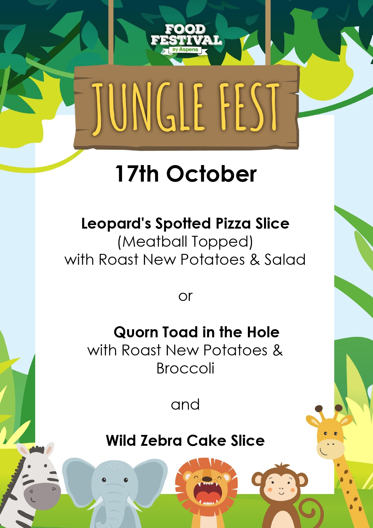 Jungle Fest Menu